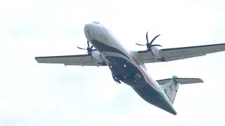 ATR-72螺旋槳與錄影幀數同步，緩緩飄起來