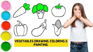 Vegetables Drawing, Coloring & Painting For Kids, Toddlers | How To Draw, Paint Vegetables