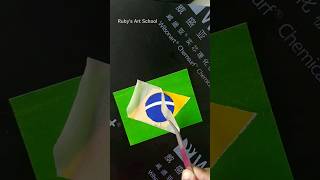 Painting coloring easy flag of Brazil #shorts #satisfying #drawing #painting #art #diy #brazil #easy