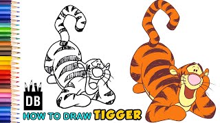 How to Draw Tigger Easy | Winnie the Pooh | Kids