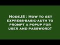 NodeJS : How to get express-basic-auth to prompt a popup for user and password?