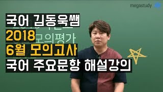 [메가스터디] 국어 김동욱쌤 - 2018 6월 모의고사 국어 주요문항 해설강의