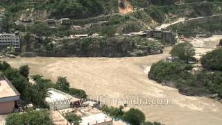 Confluence of Alaknanda and Pindar river at Karnaprayag, Uttarakhand