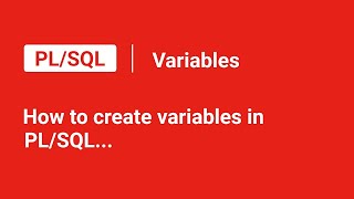 Introduction to PL\SQL Variables #plsql #oracle #constraints