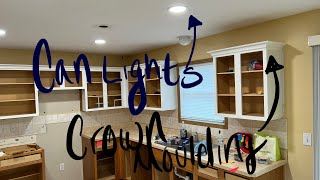 How to Install Can Lights and Crown Moulding!