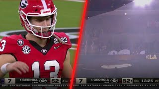 Georgia’s Bennett Leaves Game With a Curtain Call and Rain Starts Blowing Through TCU Fan Section