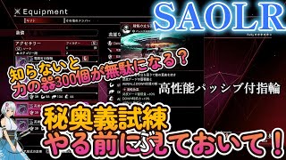 SAOLR　秘奥義試練やる前に見ておいて