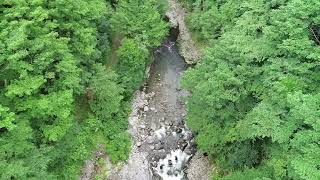 中津川渓谷／福島県／滝／ドローン／空撮