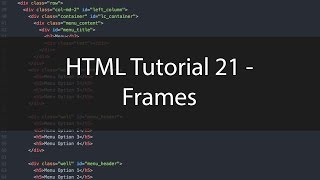 HTML Tutorial 21 - Frames