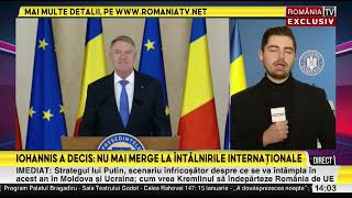 Klaus Iohannis nu va mai reprezenta Romania la reuniunile internationale