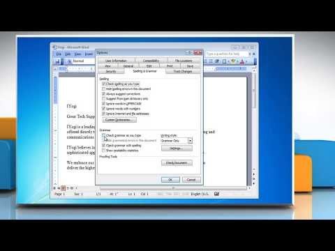 Word 2003: Turn grammar check and spell check on and off Word 2003: Turn grammar check and spell check on and off