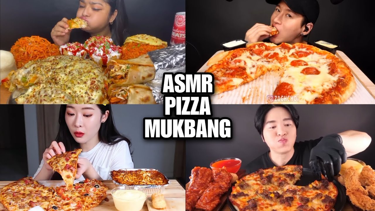 Asmr Mukbang Pizza Compilation Youtube