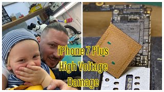 MASTERWORK - iPHONE 7 PLUS WITH OVERVOLTAGE - HIGH VOLTAGE DAMAGE - BOARD SWAP A10 - DATARESCUE