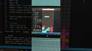 tetris with pygame in python. #python #code #pygame