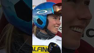 Mikaela SHIFFRIN can't believe after record-tying 8️⃣2️⃣nd World Cup win 👏 #shorts