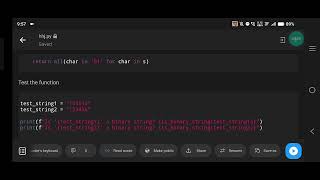 Python | Check if a Given String is Binary
