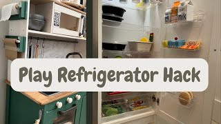 Play Refrigerator Hack | Ikea Billy Bookcase Hack  *finely finished our play kitchen area!!*
