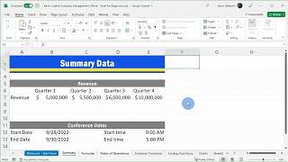 12-5. Multiple worksheets and workbooks: Worksheet groups