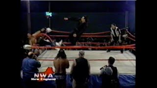 TOP ROPE SNAPS during Erich Sbraccia vs. Vic Steamboat match - NWA New England - 1999