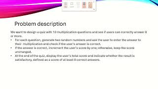 Quiz example using Flowgorithm