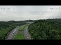 ドローン空撮映像・横浜横須賀道路・圏央道・釜利谷jct・横須賀方面・上昇