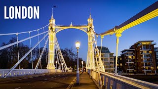 London Sunset Walk | Chelsea, Battersea, Albert Bridge London | London Walking Tour 4K