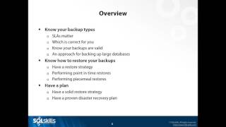 Understanding SQL Server Backup and Restore Tim Radney
