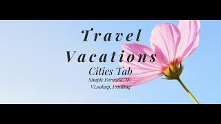 Travel Vacations Cities Worksheet
