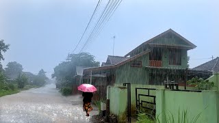 Big Thunder extra the water overflowed in the scary Red soil Village, Storm Rain | For Sleep, Study