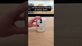 Mini Processador Triturador sem Fio Elétrico 250ml de Alimentos