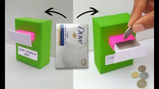 Diy coin box making from soap box | Coin bank from soap box | Soap box Piggy bank