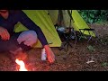 camping in heavy rain by the river heavy rain flooding and there are scorpions solo camping