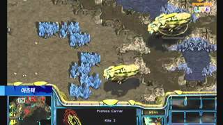 [2011.01.08] 신한은행 위너스리그 10-11 3라운드 1주차 1경기 KT vs SKT 4세트 (아즈텍) 박재영(Protoss) vs 정명훈(Terran)