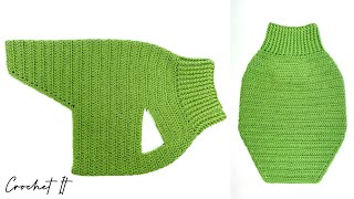 Crochet dog sweater 💚| Extra Large | 🤍 Crochet in one go | Full tutorial | Crochet It