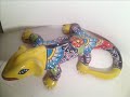 lizard gecko iguana mexican talavera ceramic wall decor hanging pottery