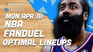 FanDuel NBA Lineups Monday 4/18/22 | NBA DFS FanDuel ConTENders Awesemo.com Today