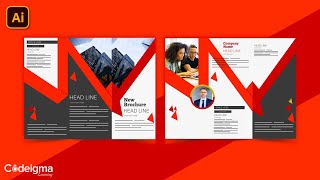 How to Make Professional Brochure in Illustrator | Tri fold Brochure Tutorial 1 | Codeigma Learning