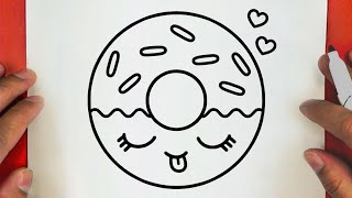 كيف ترسم دونات كيوت وسهلة خطوة بخطوة / رسم سهل / تعليم الرسم للمبتدئين || Cute Donut Drawing