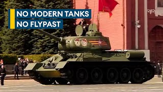 Just one tank on show in scaled-down Russian Victory Day parade