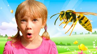Alena plays with a Toy Bee amusing stories for kids
