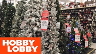 HOBBY LOBBY CHRISTMAS DECORATIONS TREES HOME DECOR - SHOP WITH ME SHOPPING STORE WALK THROUGH 4K