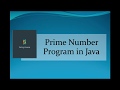 Java Program to Check Prime Number | Prime Number Program in Java