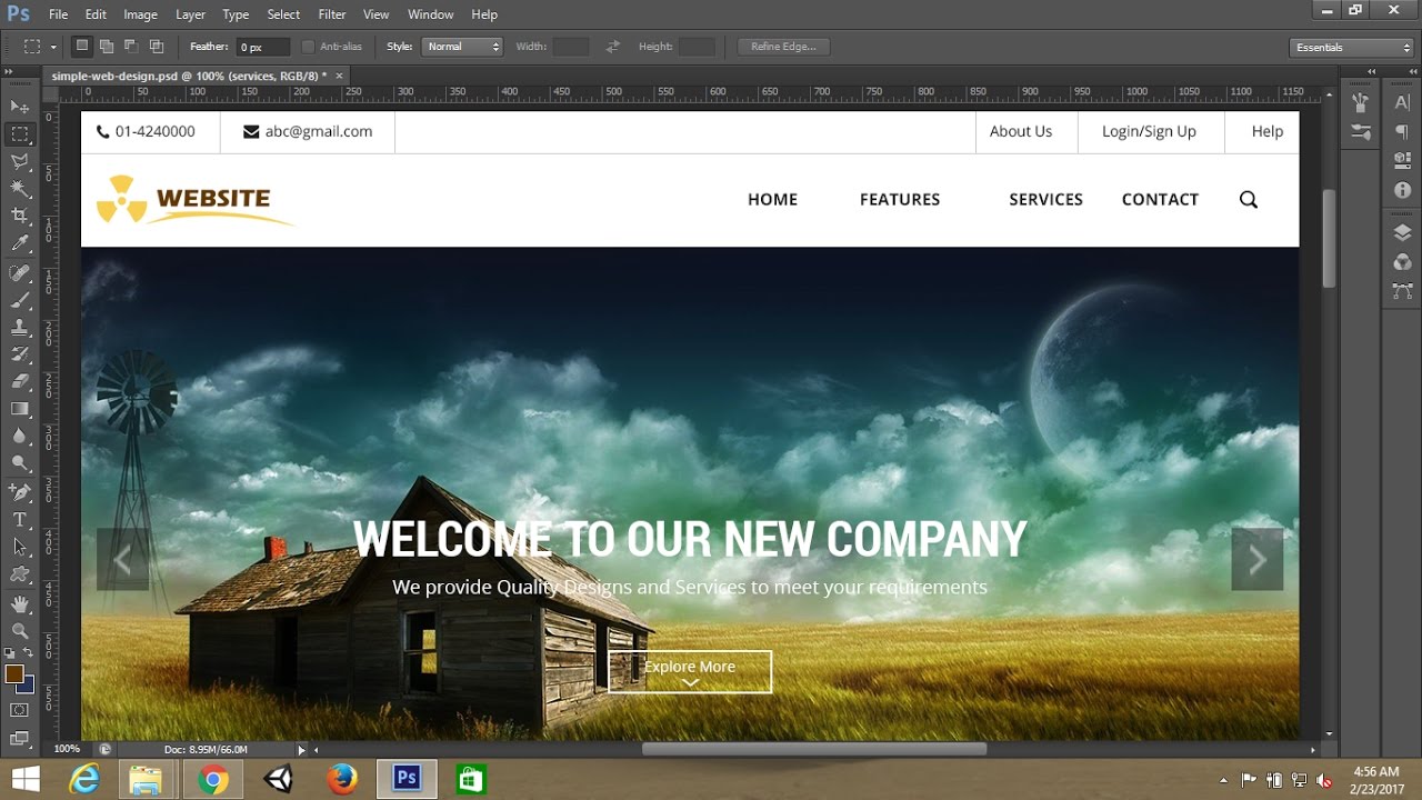 Photoshop Tutorial:Simple Webpage Template Design In Photoshop - Part 1 ...