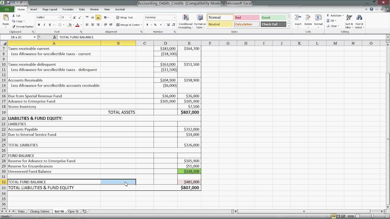 Excel Ledger Template With Debits And Credits