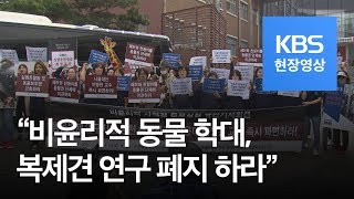 [현장영상] ‘세계 실험동물의 날’에 복제견 연구 폐지 촉구 / KBS뉴스(News)