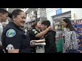 inside doral shop with a cop