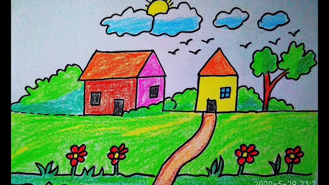 Beautiful House Drawing Youtube