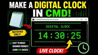 HOW TO MAKE A DIGITAL CLOCK IN CMD USING NOTEPAD ⏰ | EASY BATCH SCRIPT TUTORIAL