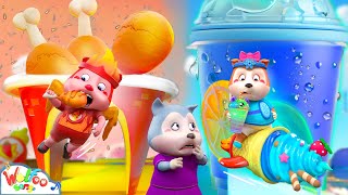 Baby Water, Baby Fire Don't Over Eat - Fire Water Destiny Run Song | Baby Songs | Wolfoo Kids Songs