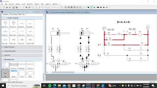 Simulasi Elektro Pneumatik B+A-A+B-  PLC 2